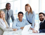 A photo of project managers working as teamwork