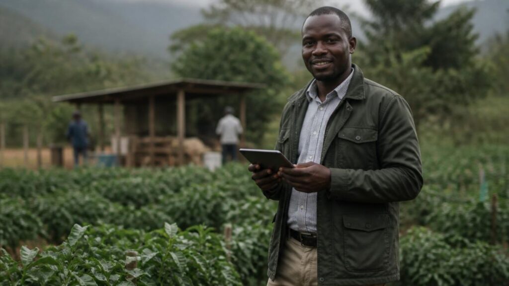 An African entrepreneur engaged in business.