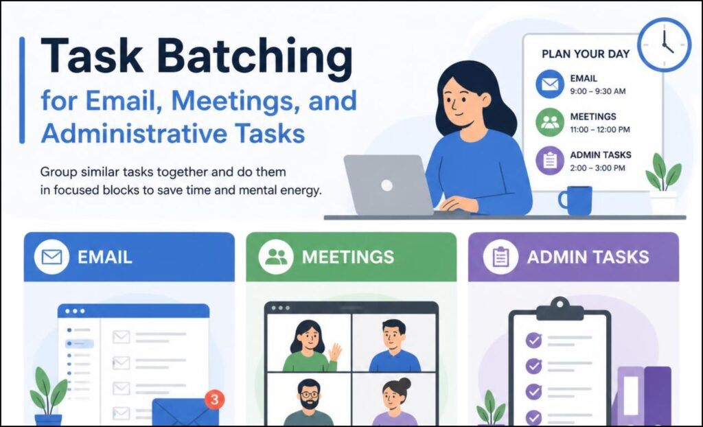 Using Task Batching for Email, Meetings, and Administrative Tasks.