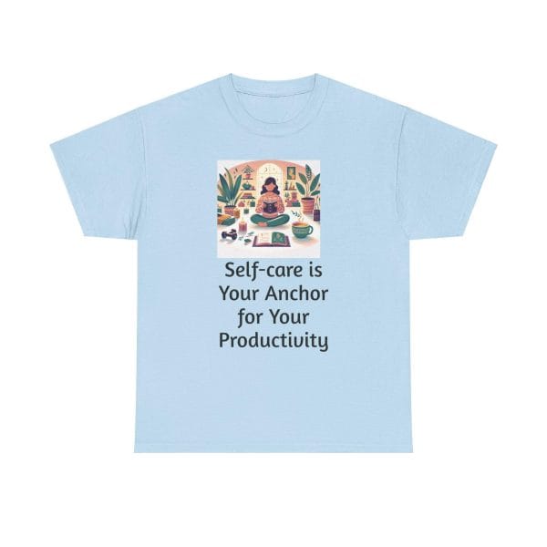 Self-Care Motivational Tee - Unisex Heavy Cotton Tee for Mindfulness, Self-Care, Yoga, Relaxation, Gift for Wellness Enthusiasts,